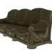 3d Реалистичный коженный диван модель купить - ракурс