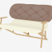 3D modeli Derili çift kişilik kanepe - önizleme
