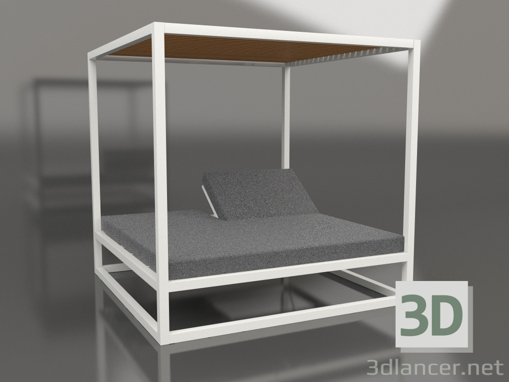 3D Modell Couch mit hohen festen Lattenrosten mit Decke (Achatgrau) - Vorschau