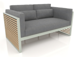 2-Sitzer-Sofa mit hoher Rückenlehne (Zementgrau)