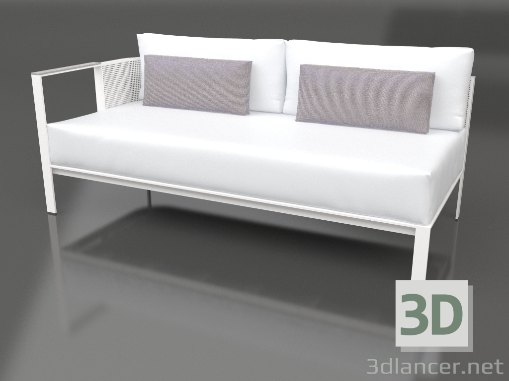 modèle 3D Module canapé, section 1 gauche (Blanc) - preview