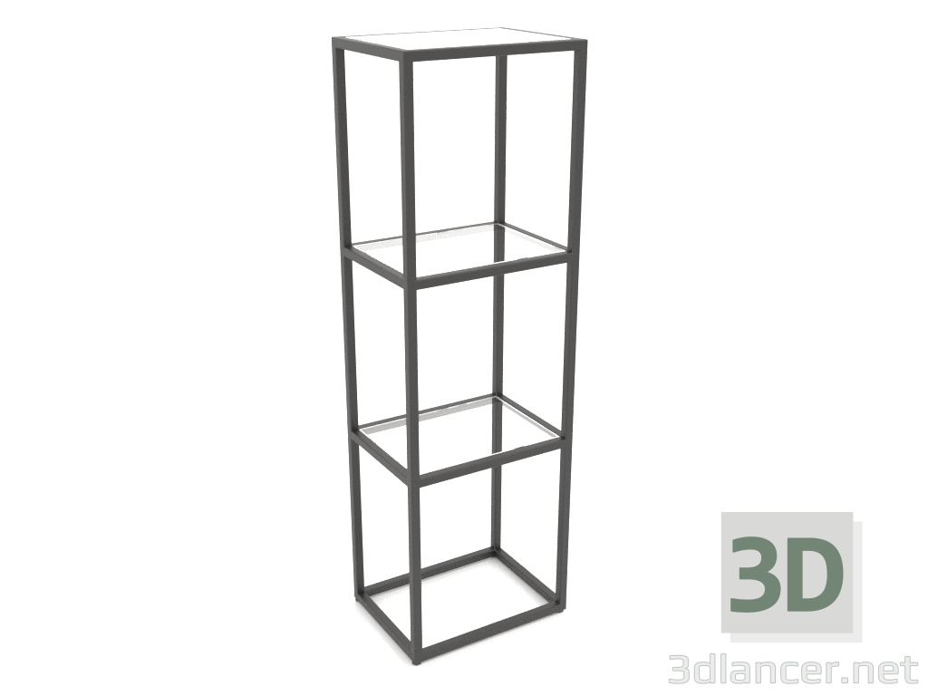 3D Modell Rechteckiges Regal (GLAS, 40x30x128) - Vorschau