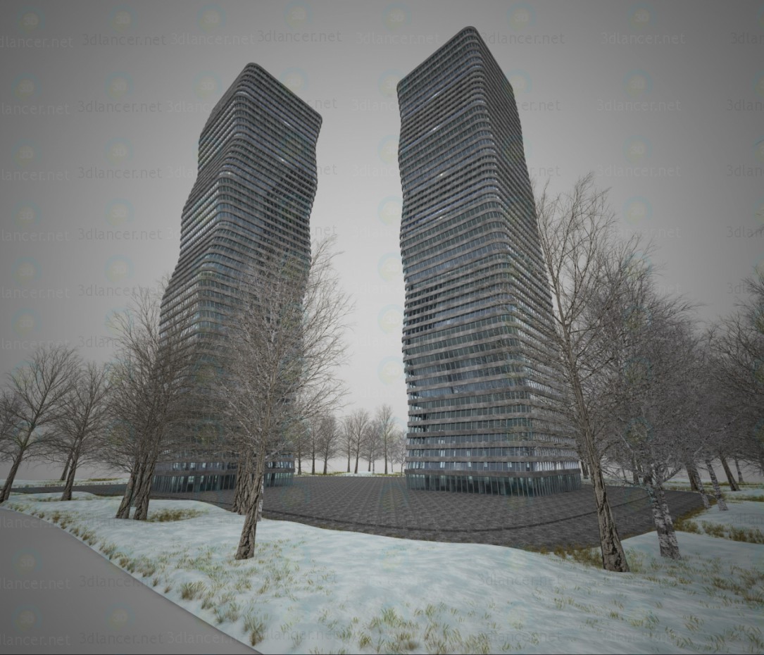 modello 3D Grattacielo - anteprima