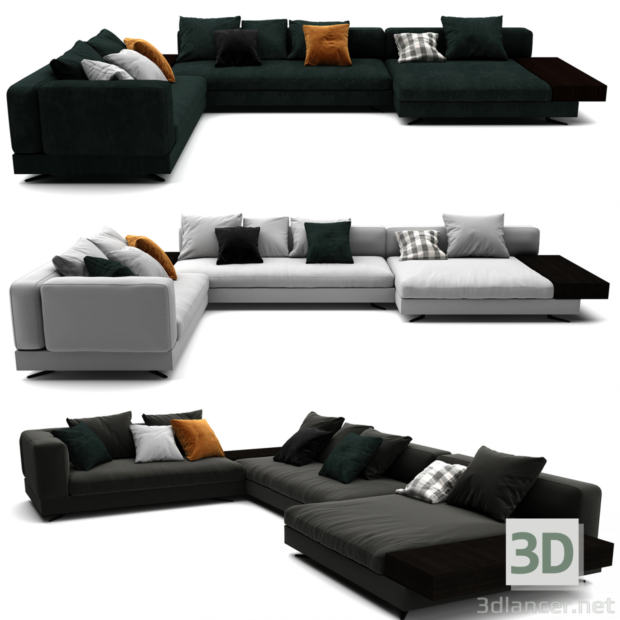 3d Білий диванний комплект Minotti 012 модель купити - зображення