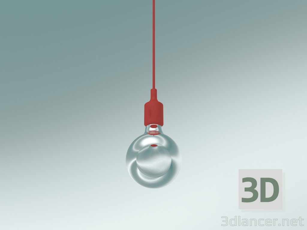 3 डी मॉडल लटकन दीपक E27 (लाल) - पूर्वावलोकन