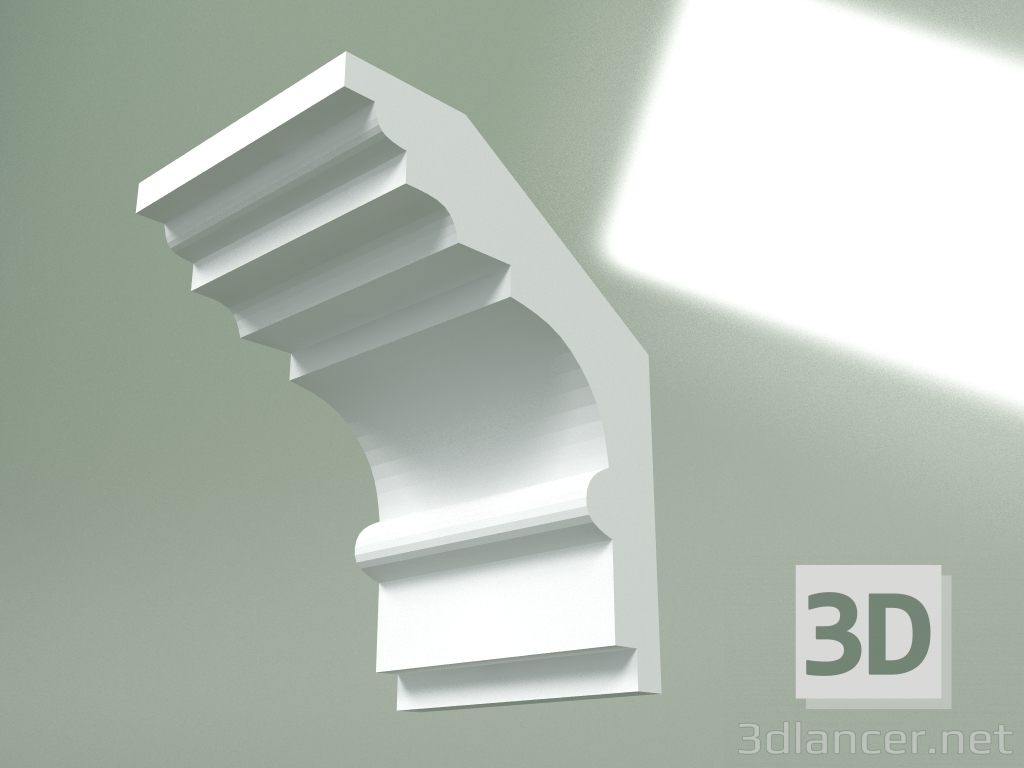 modello 3D Cornicione in gesso (zoccolo a soffitto) KT420 - anteprima