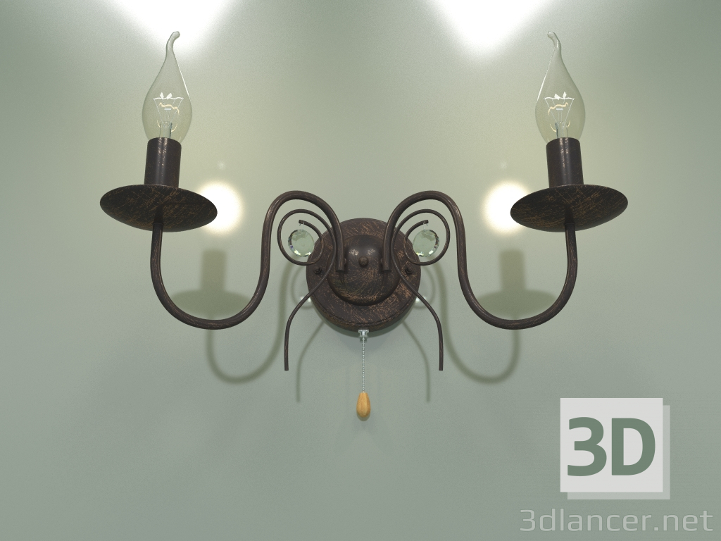 3d model Sconce 60018-2 (black with gold) - preview