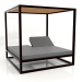 3D Modell Couch mit hohen festen Lattenrosten mit Decke (Schwarz) - Vorschau