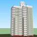 Edificio Chelyabinsk , de 16 plantas, terraza y plataforma de visión 3D modelo Compro - render