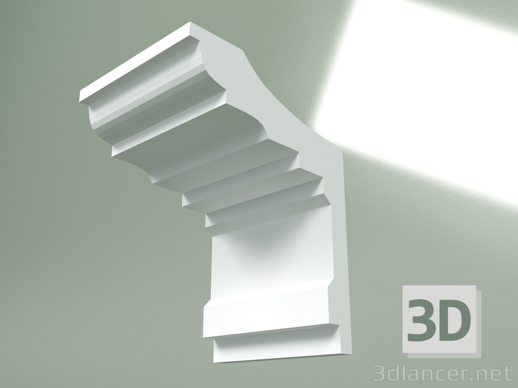 modello 3D Cornicione in gesso (zoccolo a soffitto) KT422 - anteprima