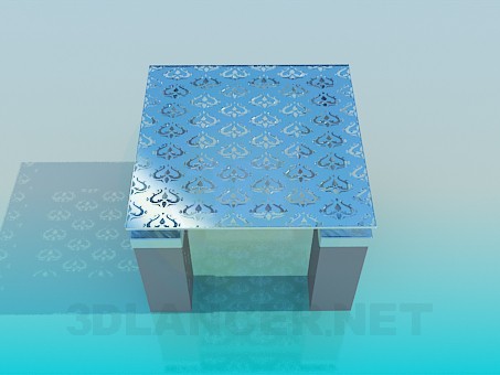 3d модель Квадратний низький столик – превью