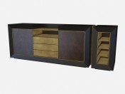 Peito de Art Deco de madeira retangular Toska Z03