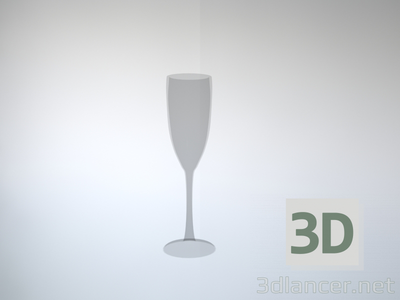 3d Champagne glass model buy - render