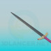 3d model Sword with decorated handle - preview
