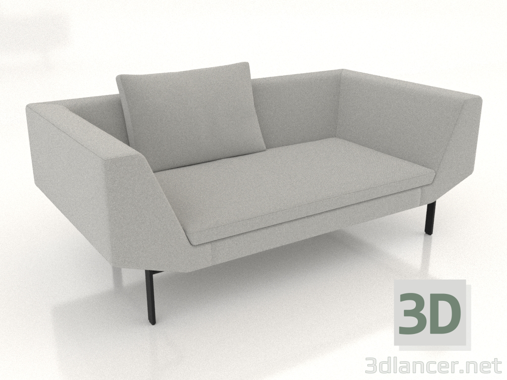 modello 3D Divano 2 posti (gambe in metallo) - anteprima