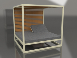 Couch mit erhöhten festen Lattenrosten und Decke (Gold)