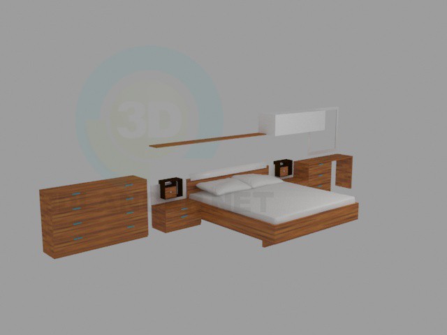 3D Modell Schlafzimmer-Möbel - Vorschau