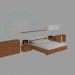 3d модель меблі для спальні – превью