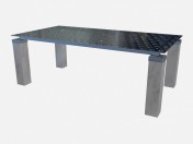 Прямокутний обідній стіл на сталевими опорами Tourandot Z01