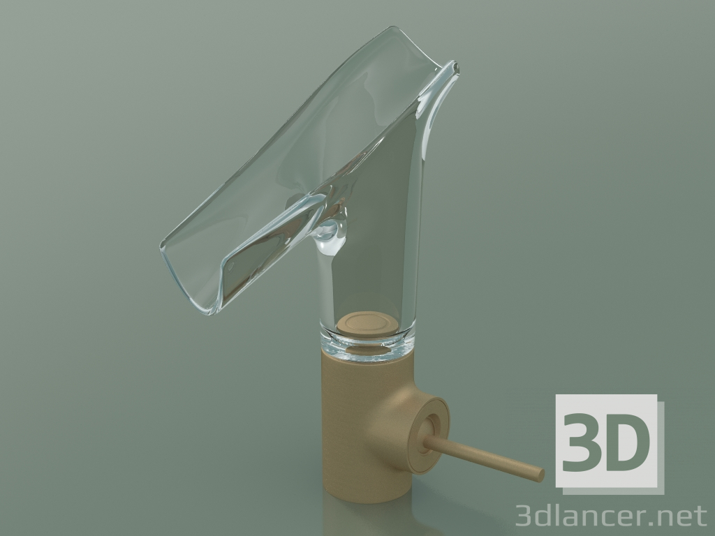 3D modeli Tek kollu lavabo bataryası 140, cam gaga ile (12112140) - önizleme