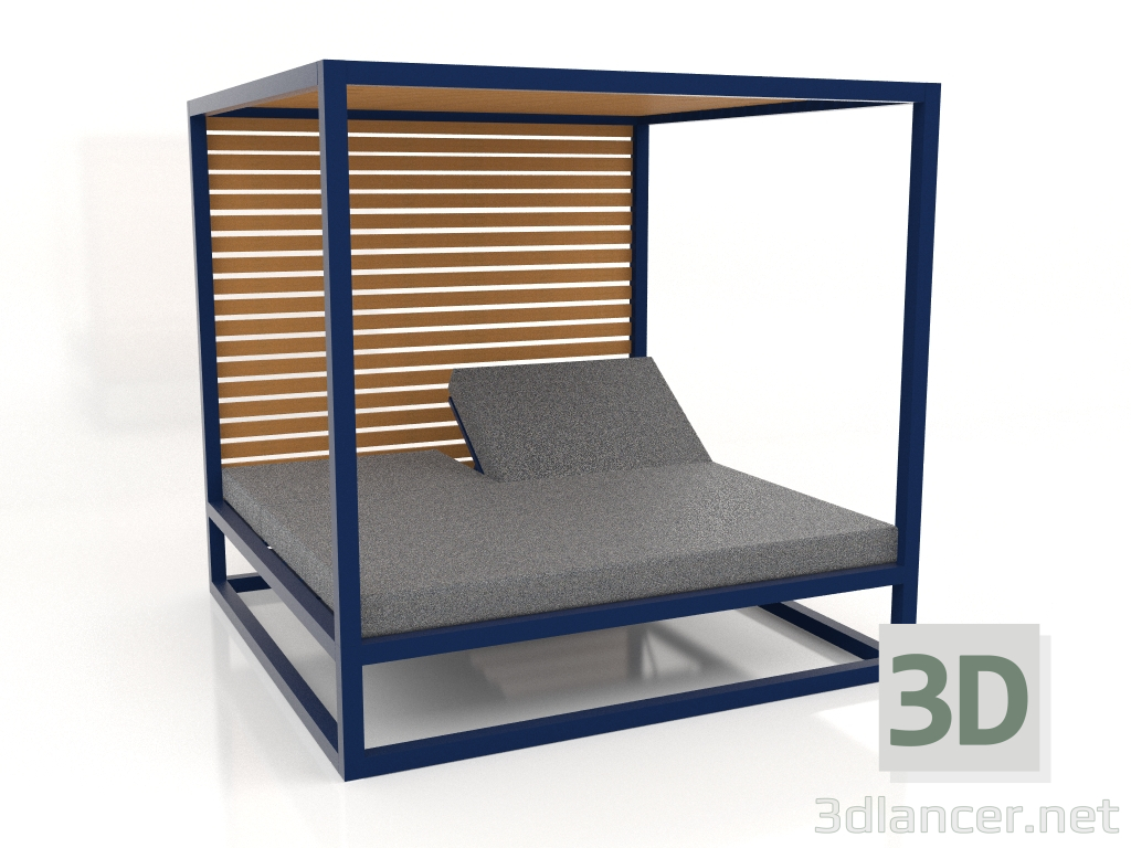 3D Modell Couch mit erhöhten festen Lattenrosten und Decke (Nachtblau) - Vorschau