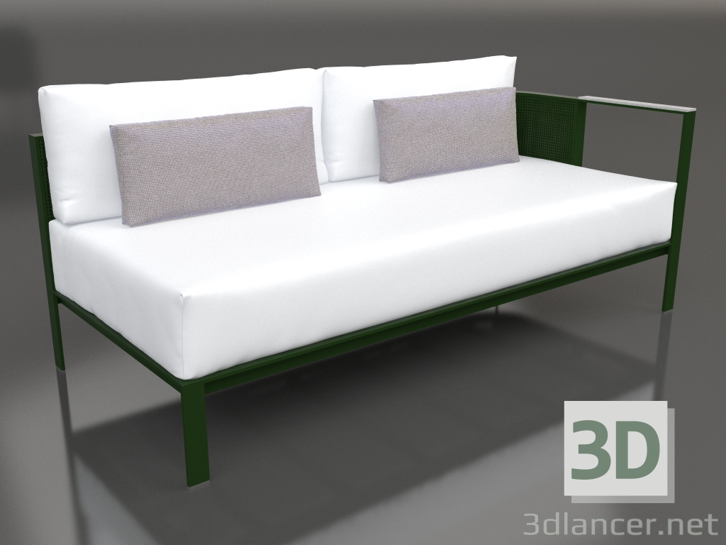 modèle 3D Module canapé, section 1 droite (Vert bouteille) - preview