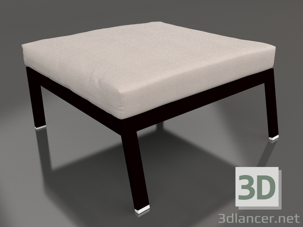 modèle 3D Module canapé, pouf (Noir) - preview