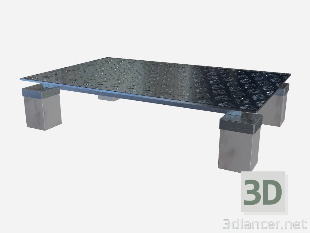 3D Modell Couchtisch auf Marmor Beine Tourandot Z02 - Vorschau