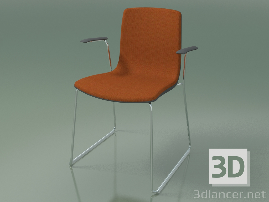 modèle 3D Chaise 3965 (sur rails, avec accoudoirs, polypropylène, garniture avant) - preview