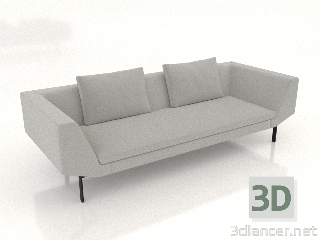 3D modeli 3'lü kanepe (metal ayaklı) - önizleme