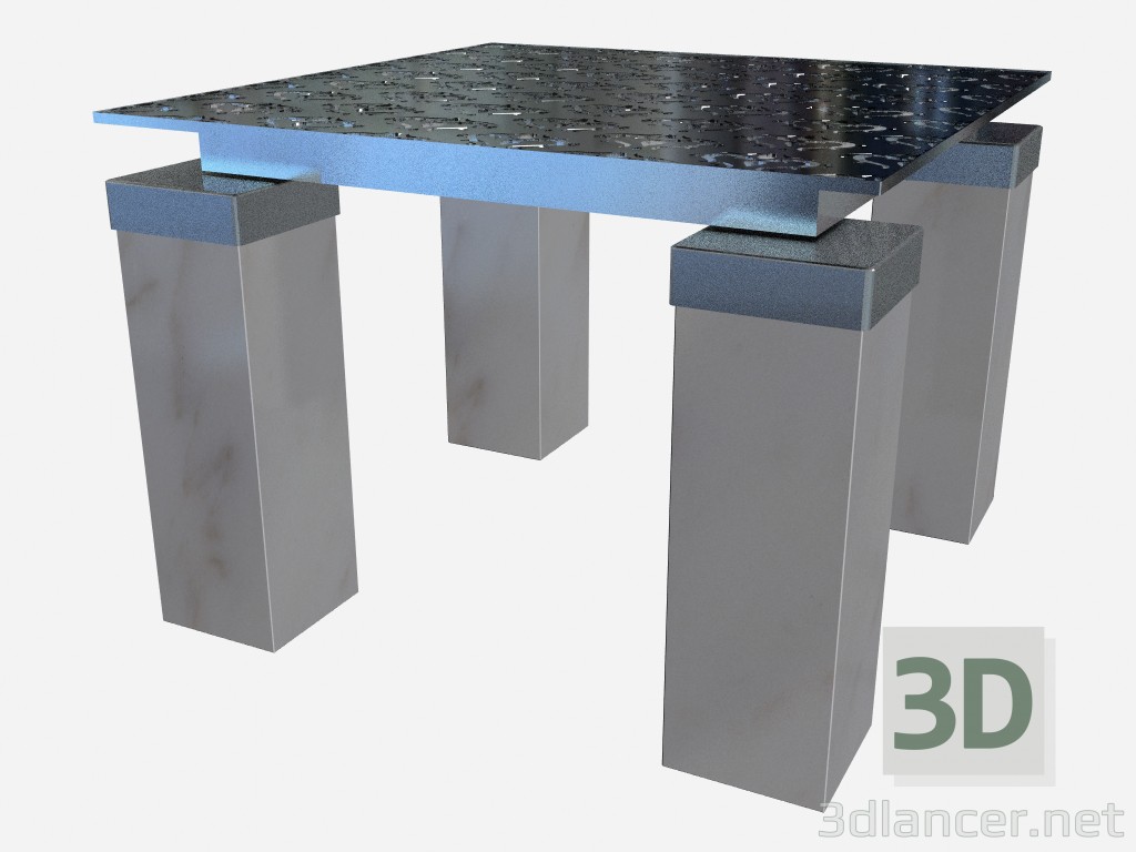 3D Modell Couchtisch mit Glasplatte Tourandot Z03 - Vorschau