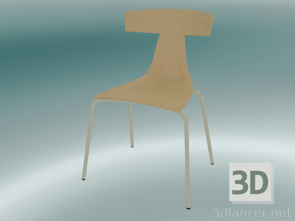 3d модель Стул REMO wood chair metal structure (1416-20, ash natural, beige) – превью