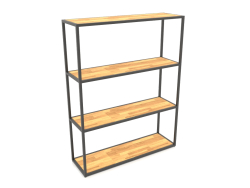 Etagère rectangulaire (BOIS, 100x30x128, 4 étagères)