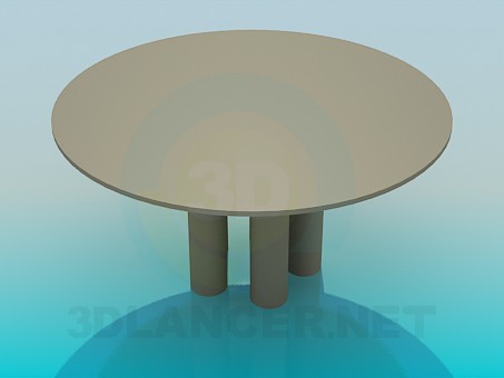 modèle 3D Table ronde basse - preview