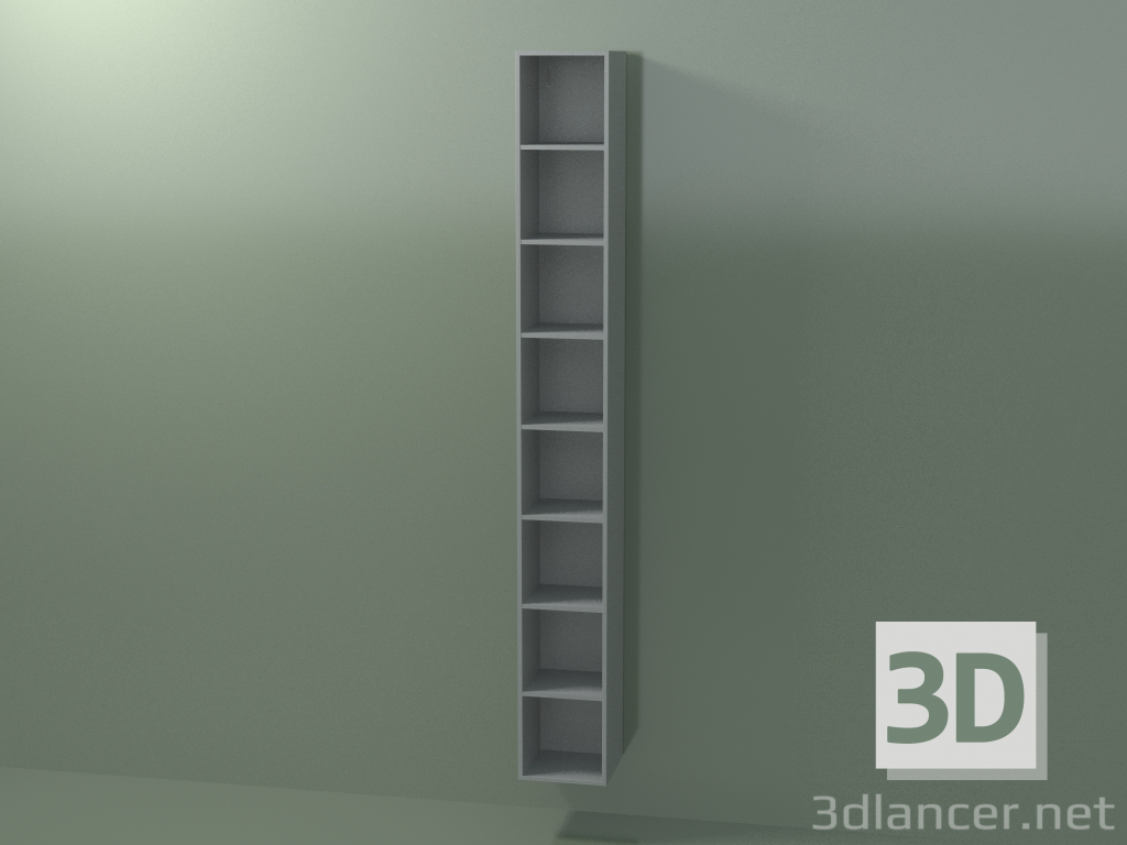 modello 3D Mobile alto Wall (8DUAFC01, Silver Grey C35, L 24, P 24, H 192 cm) - anteprima