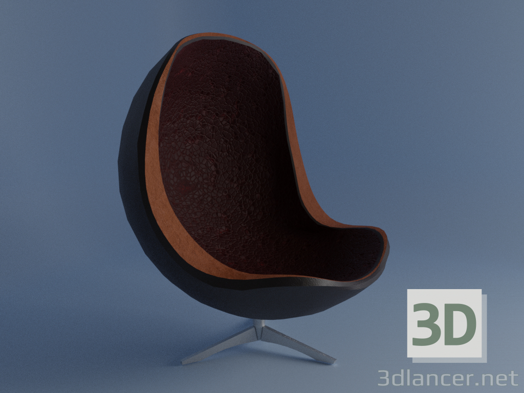 3 डी मॉडल चमड़े की कुर्सी। - पूर्वावलोकन