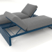 Modelo 3d Cama de casal para relaxar (azul cinza) - preview