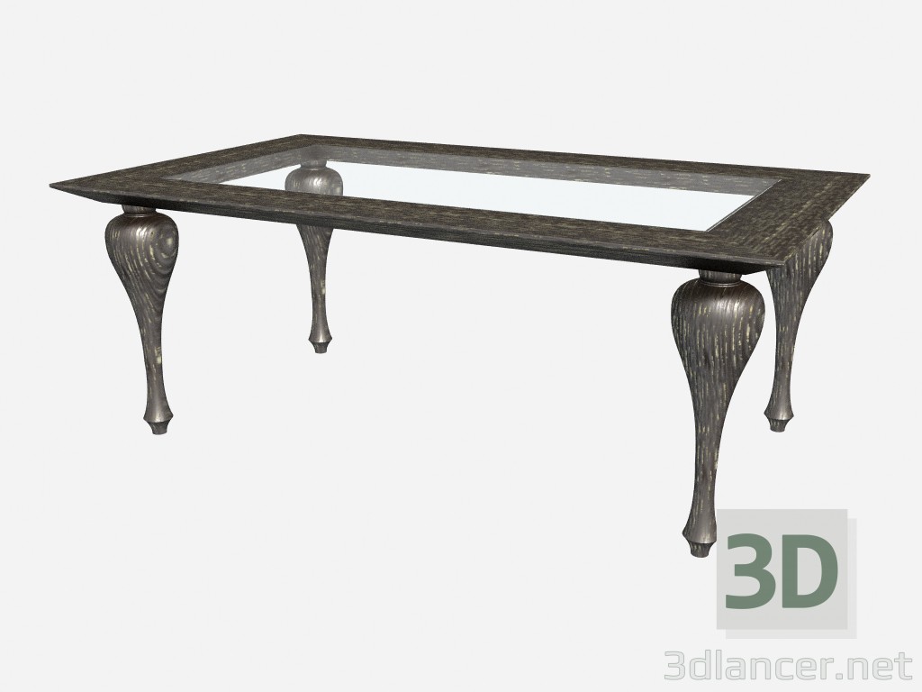 3D Modell Rechteckiger Esstisch für geschweifte Beine Traviata Z01 - Vorschau