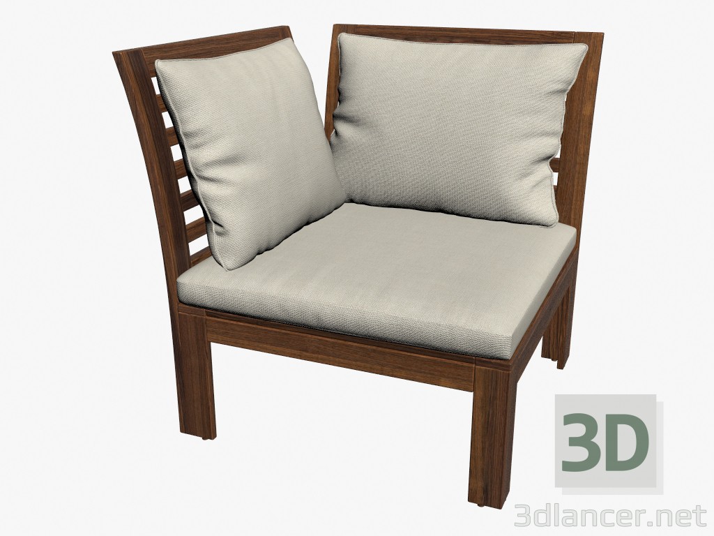 modello 3D Sezione angolo con cuscini - anteprima
