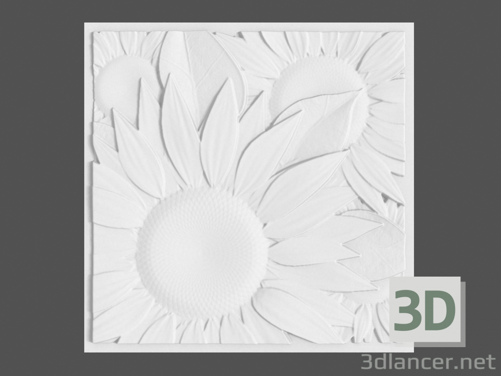 3D modeli 3B Ayçiçeği Paneli - önizleme