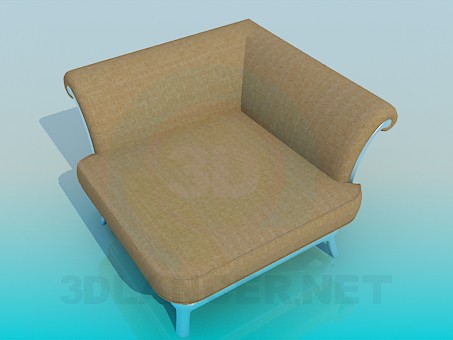 3D Modell Kantige Sessel - Vorschau