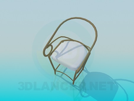 3D Modell Metall-Stuhl für die Terrasse oder Pavillon - Vorschau