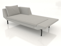 Chaise longue 207 with an armrest on the left (metal legs)