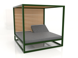 Couch with raised fixed slats and ceiling (Bottle green)