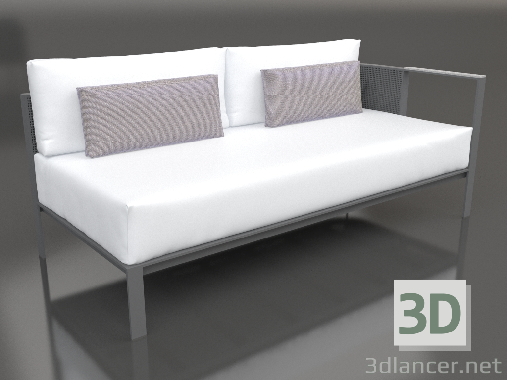 3D Modell Sofamodul Teil 1 rechts (Anthrazit) - Vorschau
