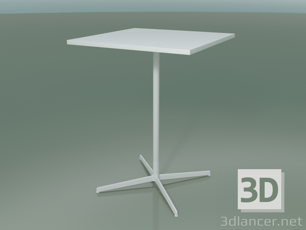 modello 3D Tavolo quadrato 5520, 5540 (H 105 - 79x79 cm, Bianco, V12) - anteprima