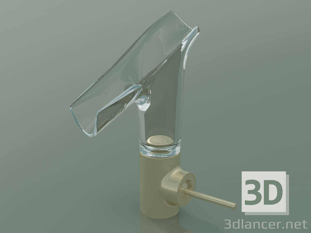 3d model Mezclador monomando de lavabo 140 con caño de vidrio (12112990) - vista previa