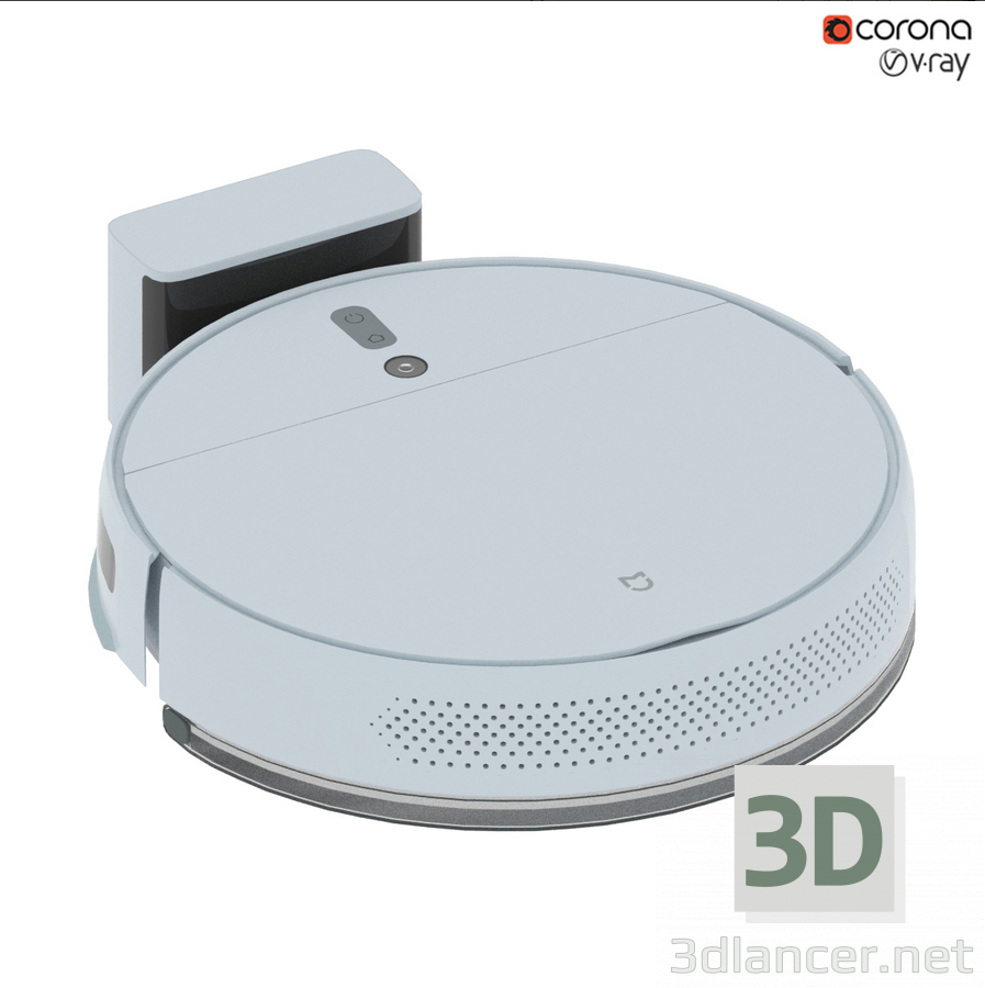 3D Xiaomi Elektrikli Süpürge 1C Robot Süpürge modeli satın - render