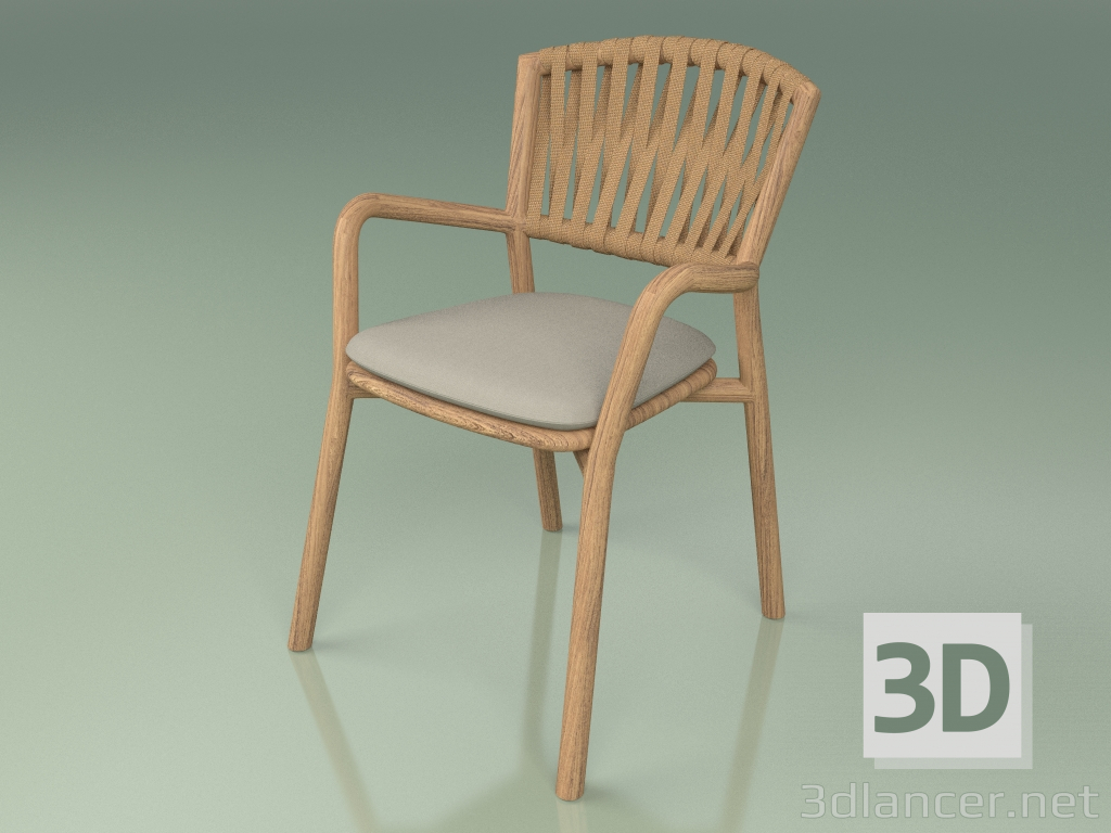 3 डी मॉडल 161 कुशन वाली कुर्सी (सागौन) - पूर्वावलोकन