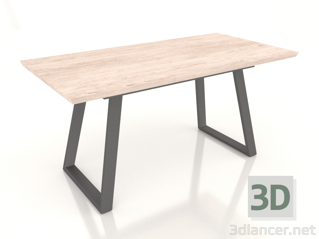 3D modeli Katlanır masa Denver 120-160 (açık meşe-siyah) - önizleme